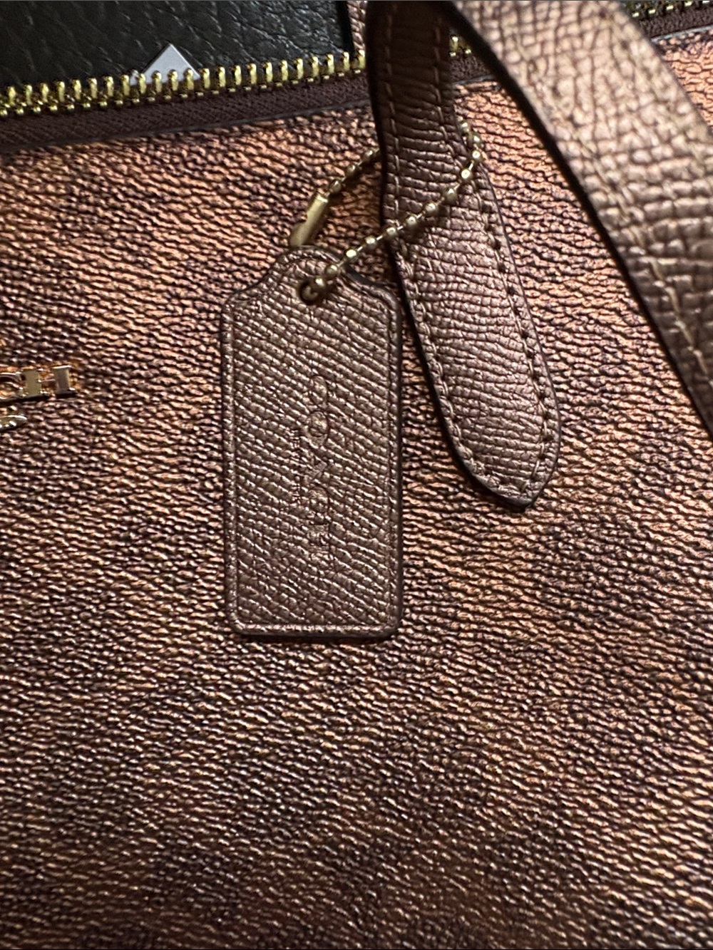 Coach medium signature Fiona tote in copper brown - Picture 9 of 9
